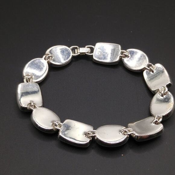 Vintage Liz Claiborne Light Topaz Bracelet, Topaz Faceted Cabochons, 7 1/2 Inch - Picture 2 of 6